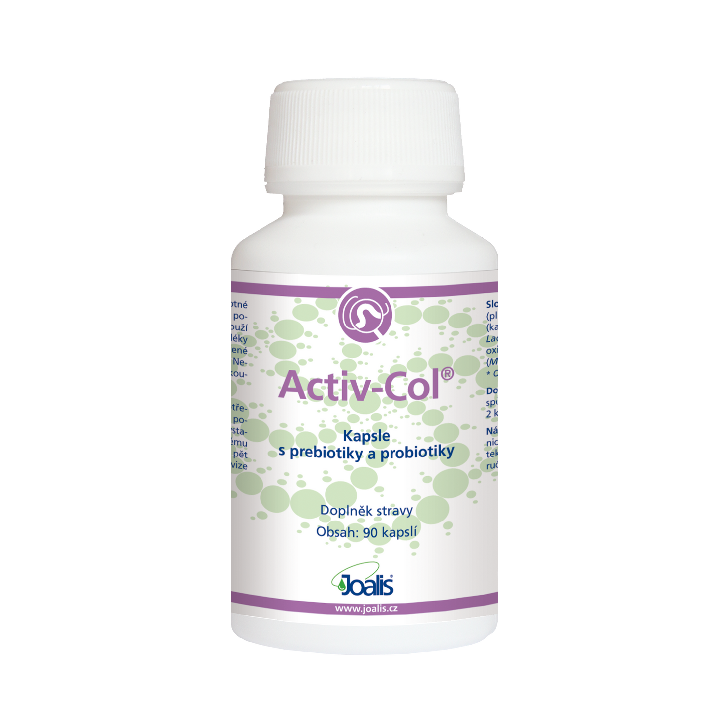 Activ-Col probiotic and prebiotic capsules for gut health and immune support, 90 capsules bottle