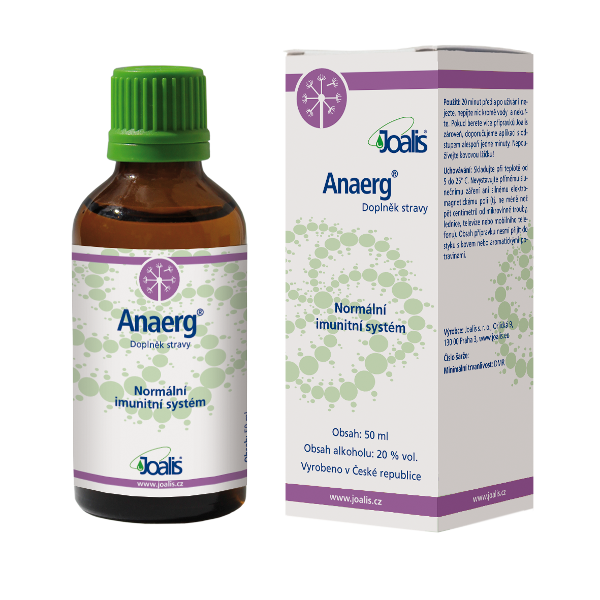 Anaerg 50ml supplement for allergies to food, pollen, dust, supporting normal immune system and detoxification