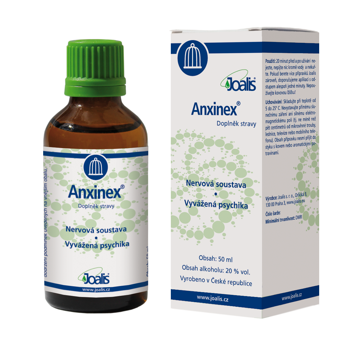 Anxinex 50ml natural supplement for anxiety and nervous system balance by Joalis