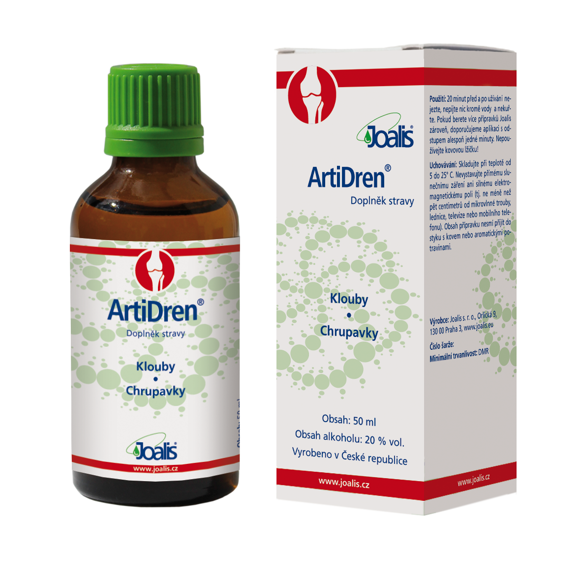 ArtiDren 50ml joint system supplement with herbal extracts and selenium for joint pain and inflammation relief