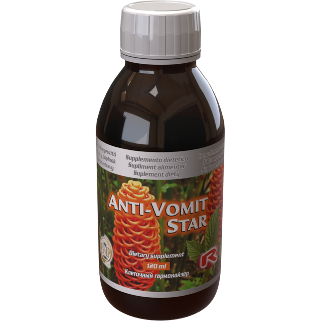 Anti-Vomit Star syrup 120ml for nausea relief with ginger, blackberry, vitamin B6, and magnesium