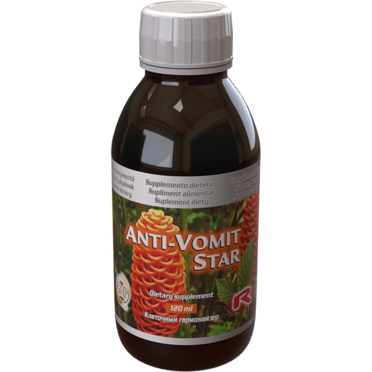 Anti-Vomit Star syrup 120ml for nausea relief with ginger, blackberry, vitamin B6, and magnesium