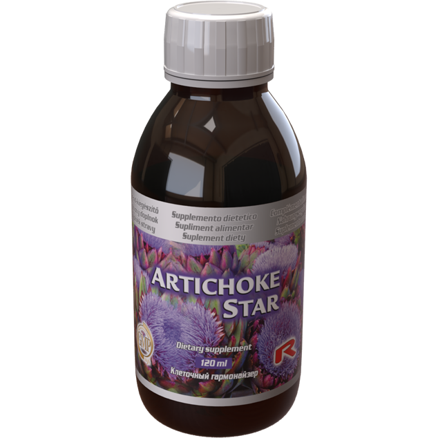 120 ml Artichoke Star dietary supplement bottle supporting digestion and liver function