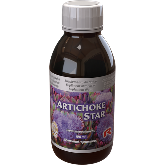 120 ml Artichoke Star dietary supplement bottle supporting digestion and liver function