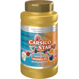 Carsico Star dietary supplement bottle with 60 softgels containing Coenzyme Q10, L-carnitine, and vitamin E for energy and heart health support