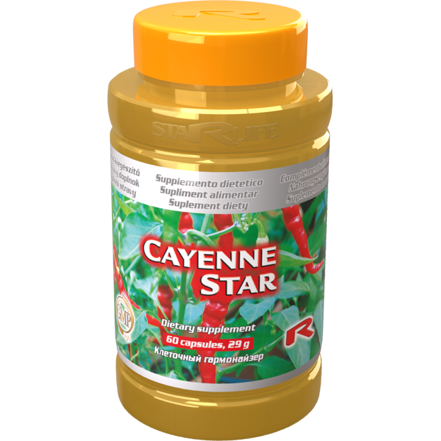 Cayenne Star dietary supplement with capsaicin, 60 capsules bottle