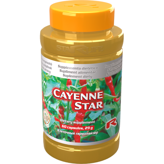 Cayenne Star dietary supplement with capsaicin, 60 capsules bottle