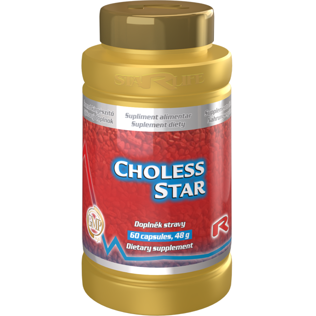 Choless Star dietary supplement bottle with 60 capsules for cholesterol support