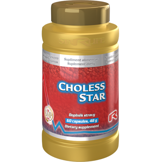 Choless Star dietary supplement bottle with 60 capsules for cholesterol support