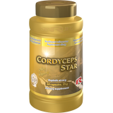 Cordyceps Star dietary supplement bottle with 60 capsules for immune support and cancer prevention.
