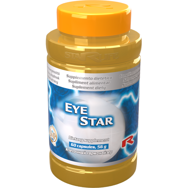 Eye Star dietary supplement bottle with 60 capsules for vision support and eye health protection