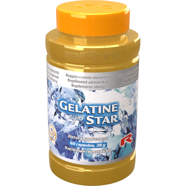 Gelatine Star dietary supplement bottle with 60 capsules for protein and amino acids support