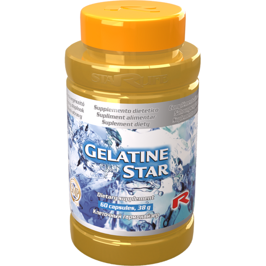 Gelatine Star dietary supplement bottle with 60 capsules for protein and amino acids support