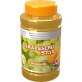 Grapeseed Star dietary supplement bottle with 60 capsules, antioxidants, and citrus bioflavonoids for metabolism and heart health.