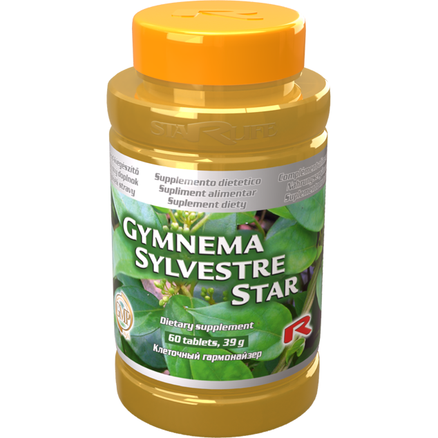 Gymnema Sylvestre Star dietary supplement bottle with 60 tablets for appetite and glucose metabolism support
