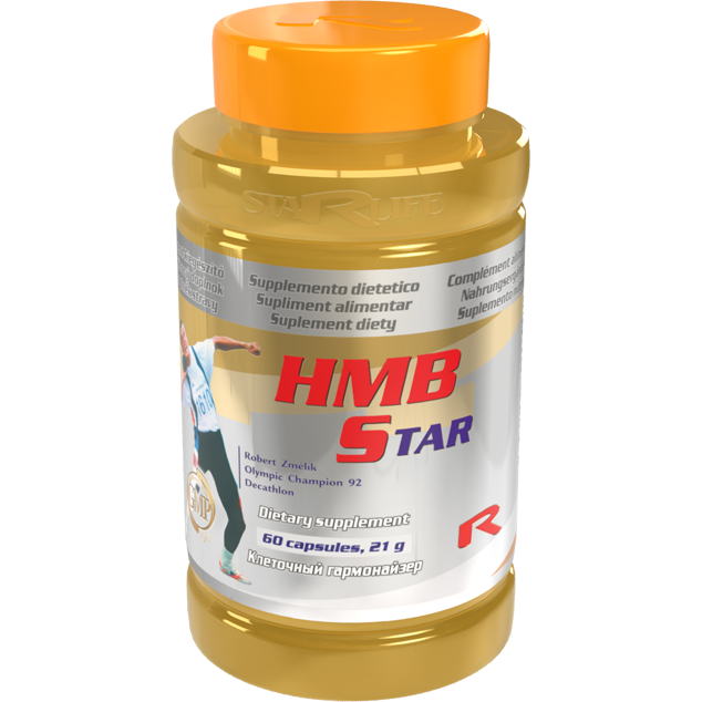 HMB supplement bottle with 60 capsules for muscle growth and strength enhancement