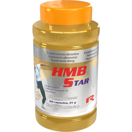 HMB supplement bottle with 60 capsules for muscle growth and strength enhancement