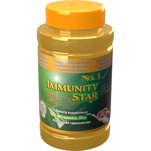 Immunity Star dietary supplement bottle with 60 capsules for immune system support