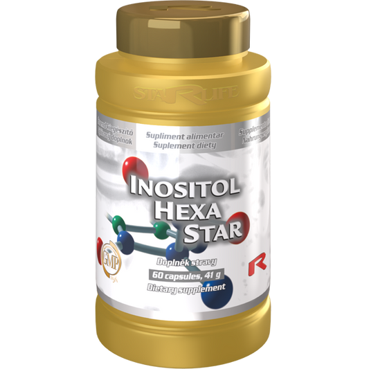Inositol Hexa Star dietary supplement bottle with 60 capsules for antioxidant and immune support