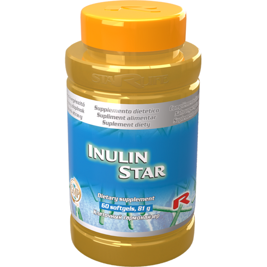 Inulin Star dietary supplement bottle with 60 softgels for immunity and digestive health