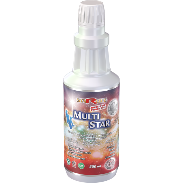 Multi Star 500 ml multivitamin liquid supplement with minerals, vitamins, enzymes, and antioxidants for optimal body function