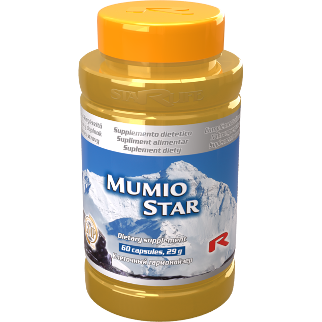 Mumio Star dietary supplement bottle with 60 capsules for immune and cognitive support
