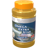 Bottle of Omega Extra Star Omega-3 dietary supplement with 60 softgels for heart and circulatory health