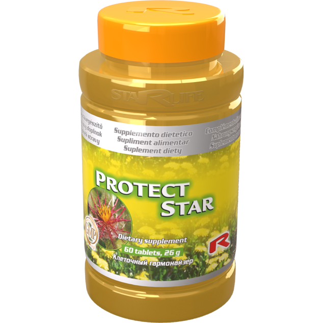 Protect Star liver support dietary supplement bottle with 60 tablets