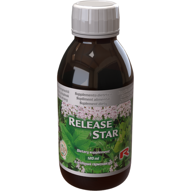 Release Star 120 ml dietary supplement with valerian, mentha, and melissa for relaxation and stress relief