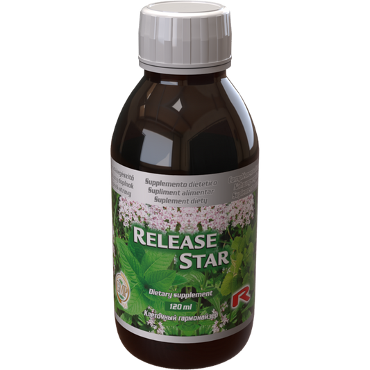 Release Star 120 ml dietary supplement with valerian, mentha, and melissa for relaxation and stress relief