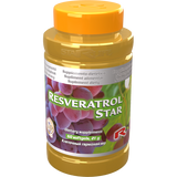 Bottle of Resveratrol Star dietary supplement with 60 softgels containing grape seed extract and coenzyme Q10