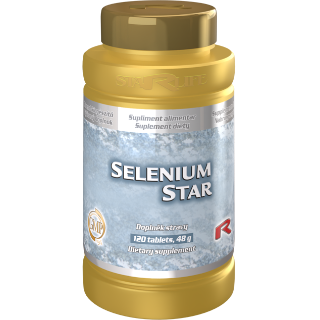 Selenium Star dietary supplement bottle with 120 tablets for antioxidant and immune support