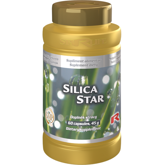 Silica Star natural silica dietary supplement bottle with 60 capsules
