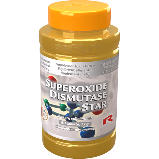 Bottle of Superoxide Dismutase Star dietary supplement with 60 tablets