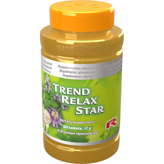 Trend Relax Star dietary supplement bottle with 60 tablets for relaxation and calming effects
