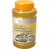 Virgin Olive 1000 Star dietary supplement bottle with olive oil softgels for antioxidant and cholesterol support