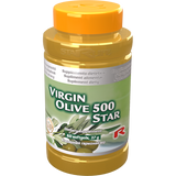 Bottle of Virgin Olive 500 Star dietary supplement with 60 olive oil softgels