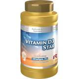 Vitamin D3 Star dietary supplement bottle with 120 softgels for bone and immune health