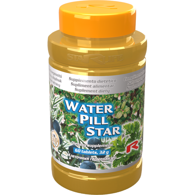 Water Pill Star dietary supplement with medicinal herbs for urinary tract support, 60 tablets bottle