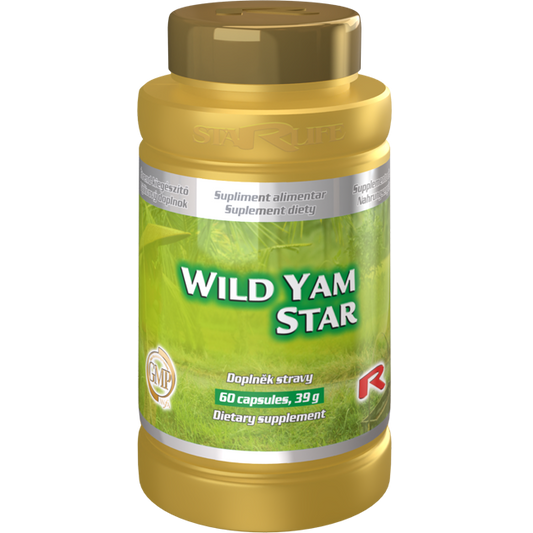 Wild Yam Star dietary supplement bottle with 60 capsules supporting hormone balance and immune health