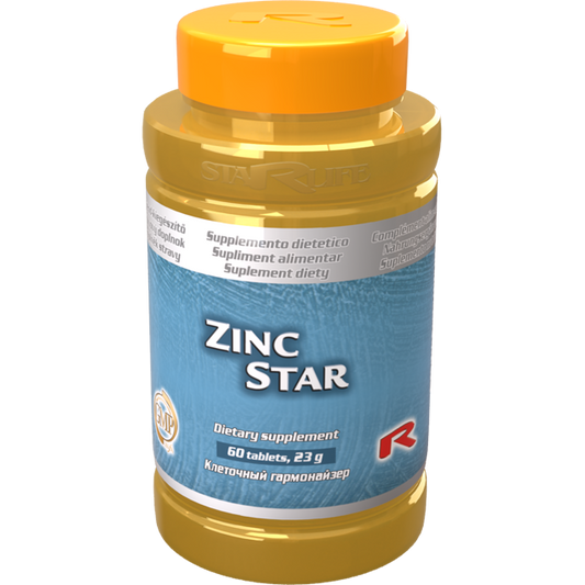Zinc Star dietary supplement bottle with 120 tablets for zinc vitamin benefits and immune support