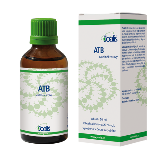 Joalis ATB 50ml supplement bottle and box for detoxification of antibiotic residues