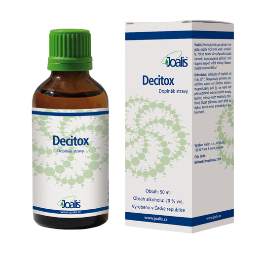 Decitox 50ml miasma supplement for kidney, heart, and vital force balance with herbal extracts