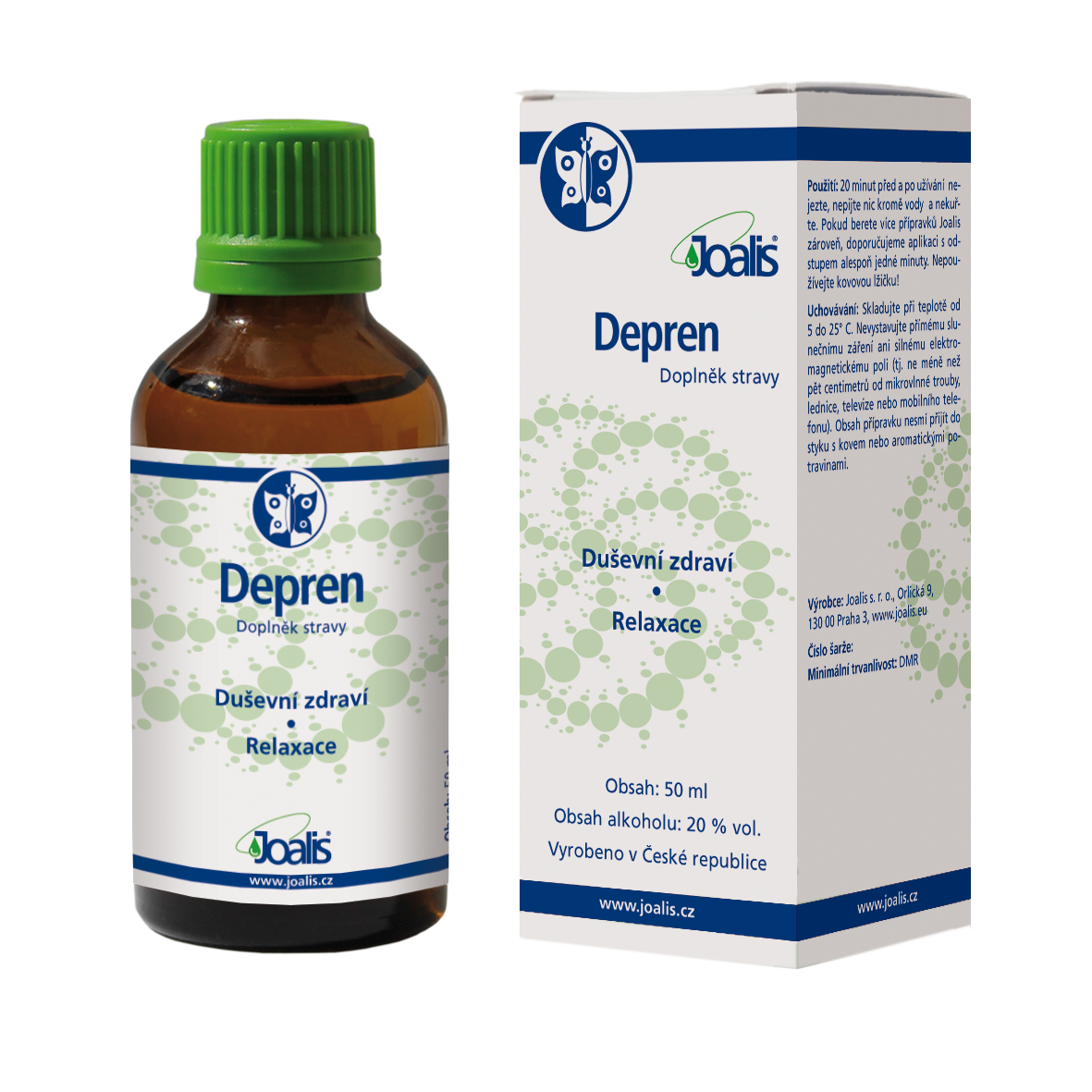 Depren 50ml Joalis dietary supplement for psyche, mental health, and relaxation with herbal extracts and 20% ethanol