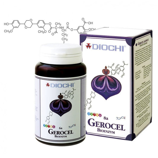 Gerocel Bioenzym dietary supplement with proteolytic enzyme extracts and herbal bioactives for digestion and immune support, 90 capsules