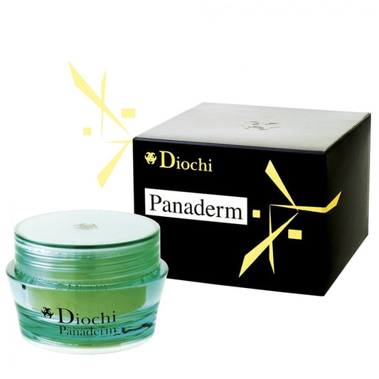 Diochi Panaderm ozonal cream in 50 ml jar with black and gold packaging for acne and skin regeneration