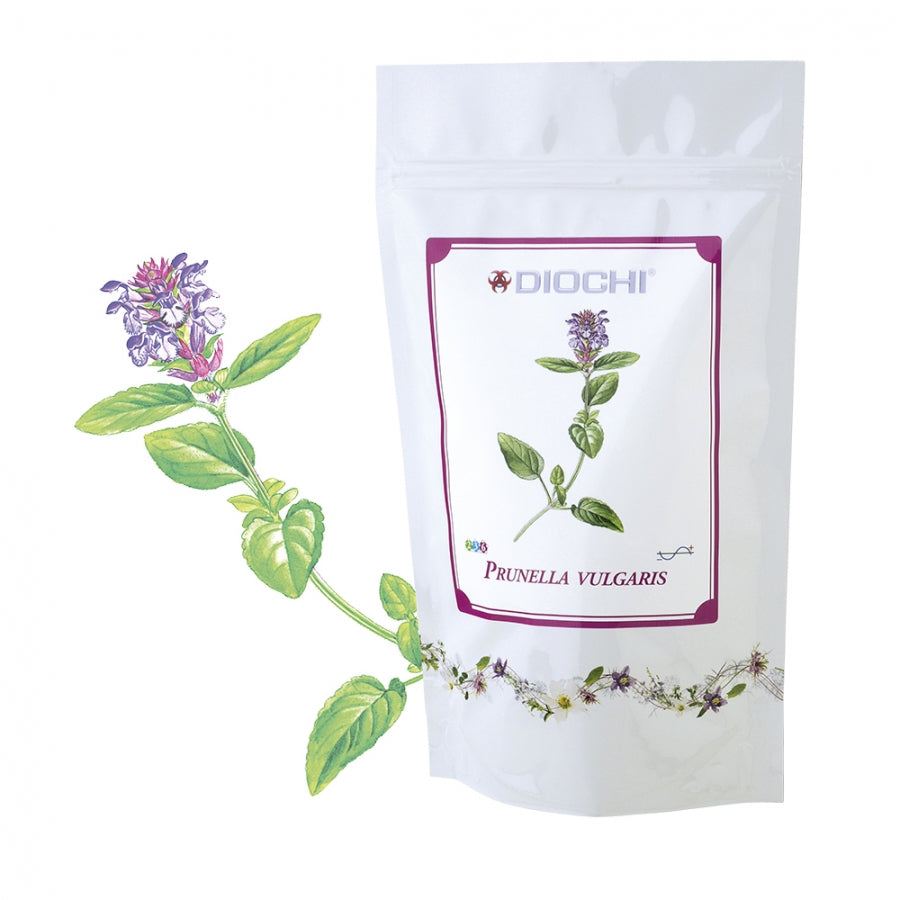 Prunella vulgaris herbal tea pouch with plant illustration, 100g natural dietary supplement for lung and immune health