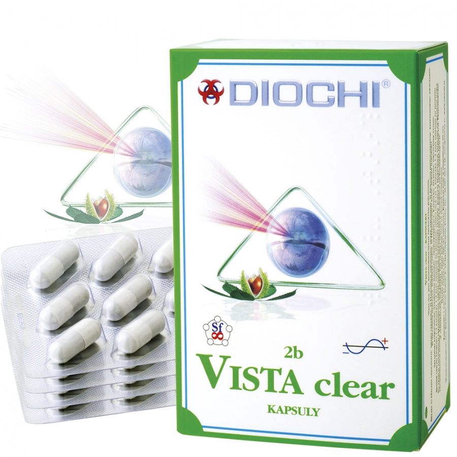 Vista Clear dietary supplement capsules supporting normal blood sugar levels and liver health with plant extracts