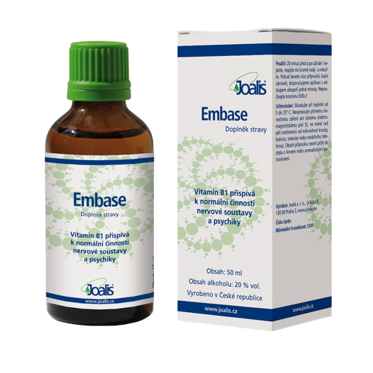 Joalis Embase 50ml supplement bottle and box for nervous system and psyche support, addressing narcissism.