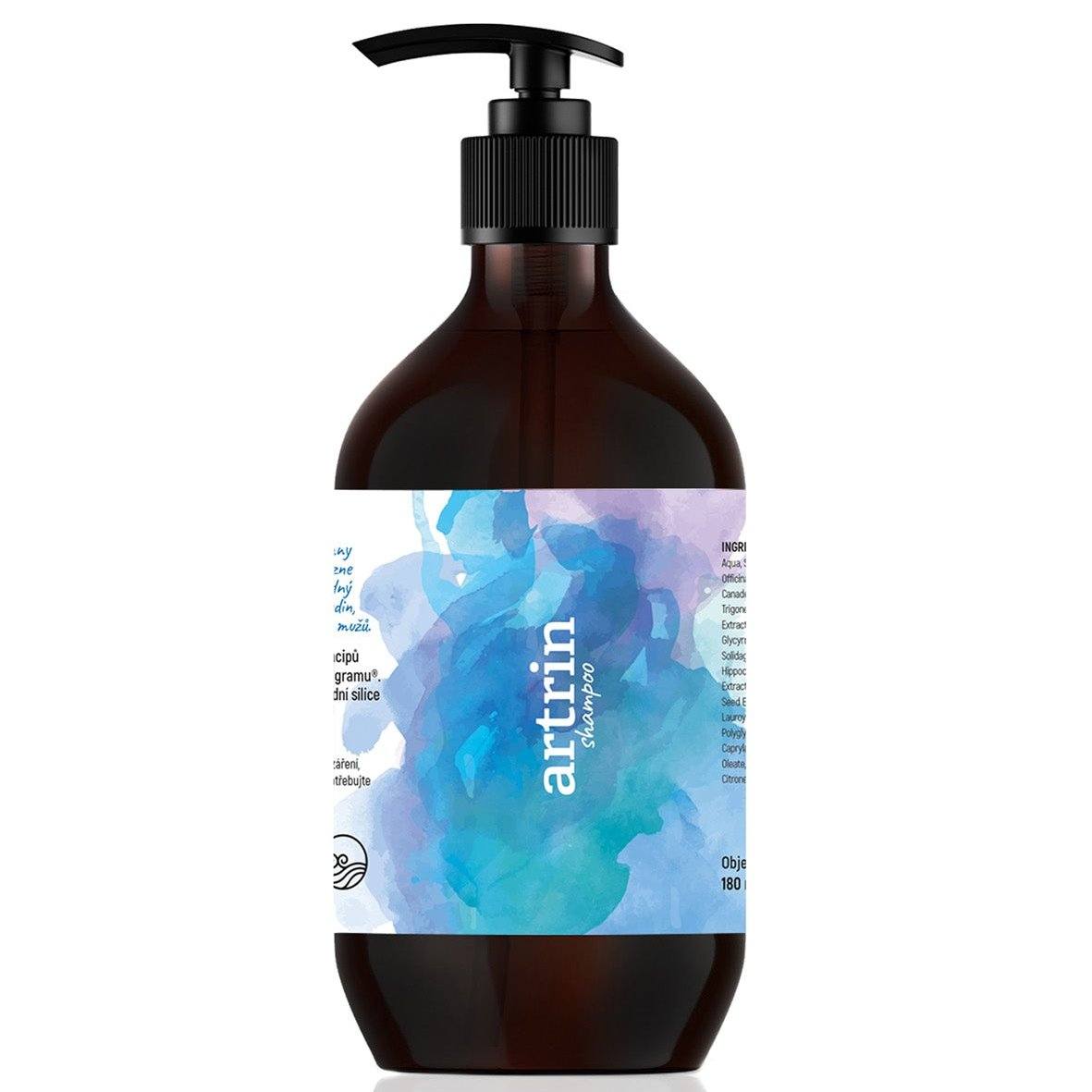 Artrin natural shampoo 180 ml bottle for dry and brittle hair with herbal extracts and essential oils
